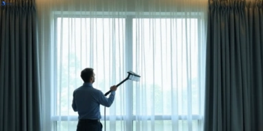 Commercial curtain steam cleaning service west-woombye hotels offices